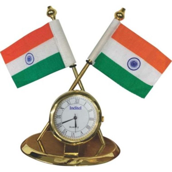 National Flag Stand With Clock