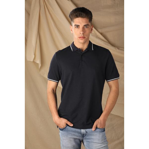 SMALLER FOOTPRINT POLO BAMBOO BLEND T-SHIRT FOR MENS IN BLUE