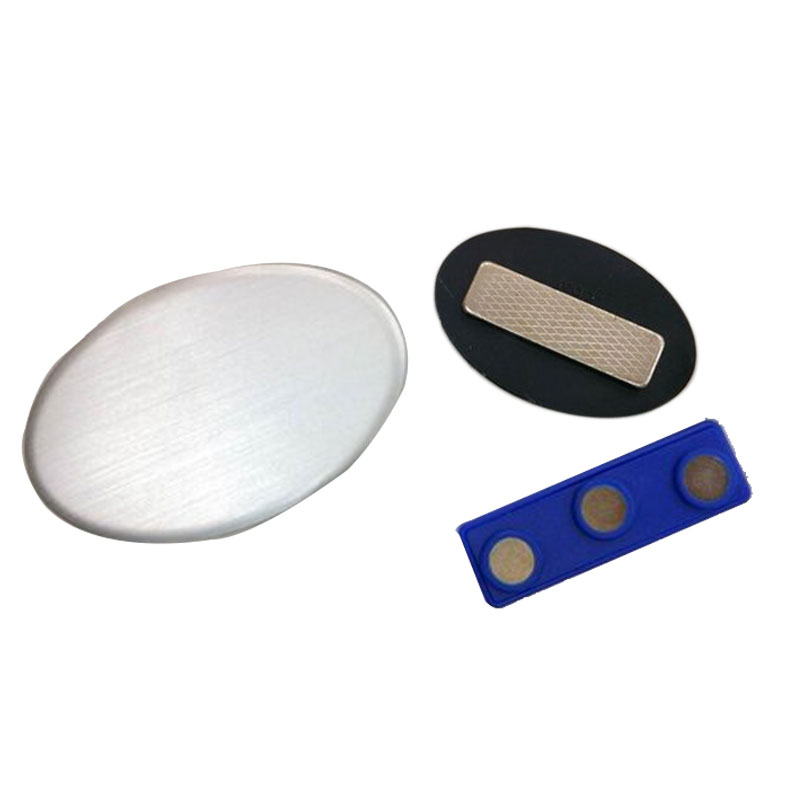 Round Magnet Name Badges Silver