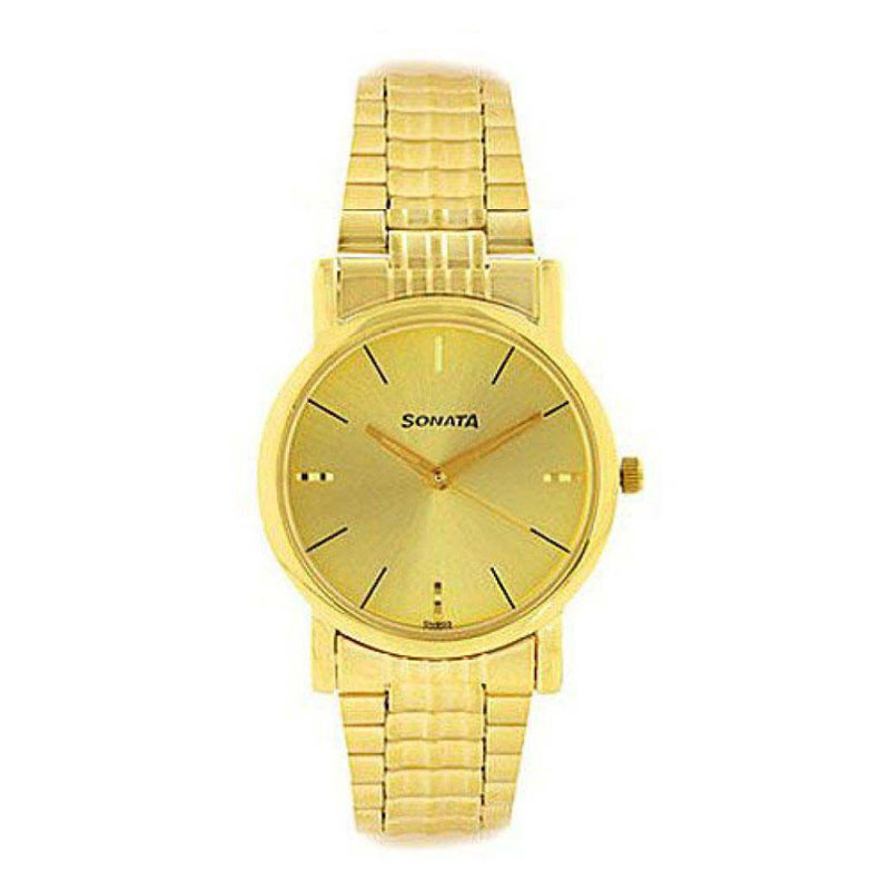 Sonata Golden Analog Watch NH7987YM01CJ