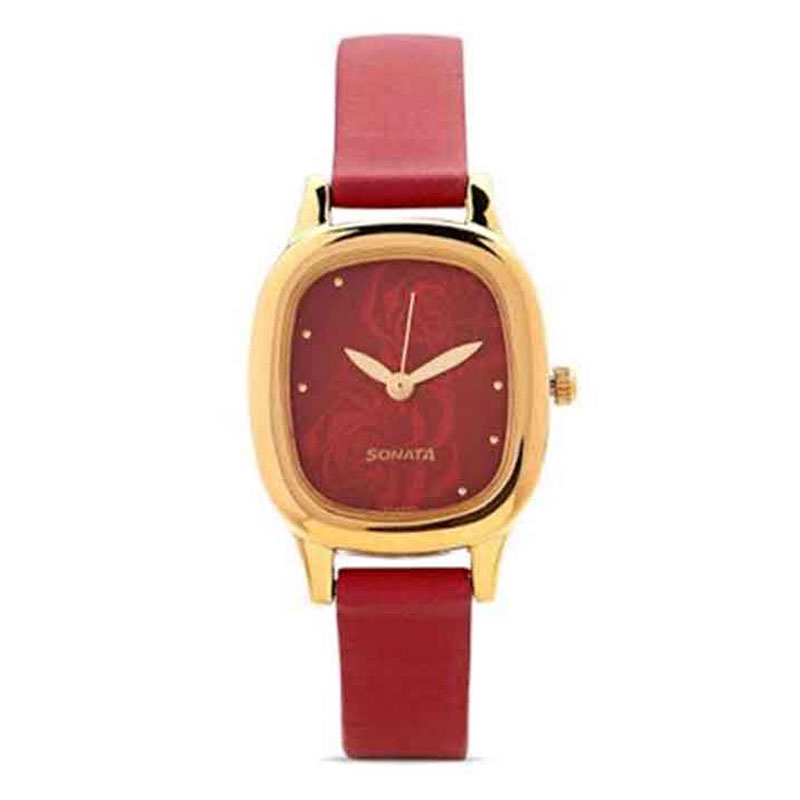 Sonata NG8060YL03C Yuva Gold Analog Watch