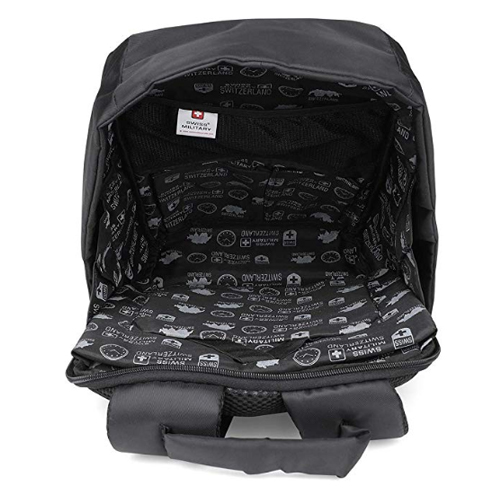 swiss military black casual backpack