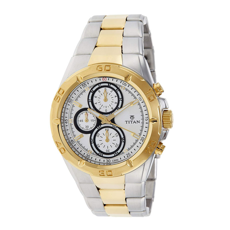 Titan Regalia Chronograph Analog Silver Dial Mens