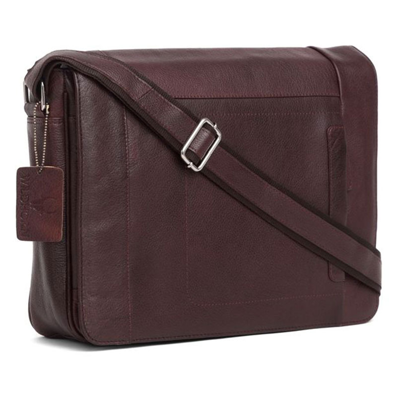 WildHorn Urban Edge Leather Brown Laptop Bag 