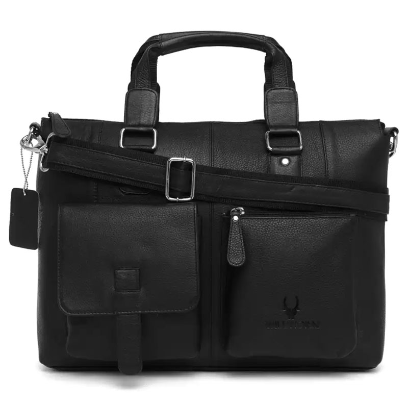 WildHorn Leather Black Messenger