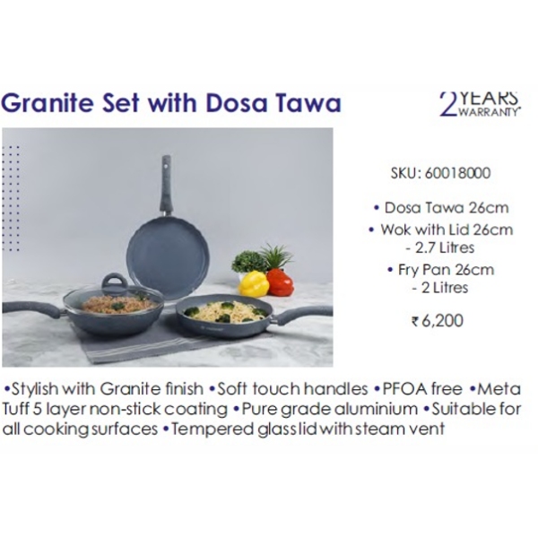 Wonderchef Granite Set With Dosa tawa