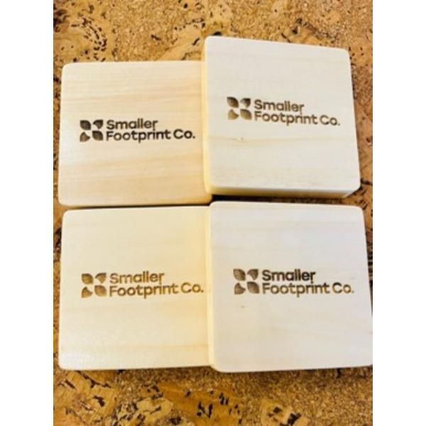 Smaller Footprint Wooden Coasters Set of 4
