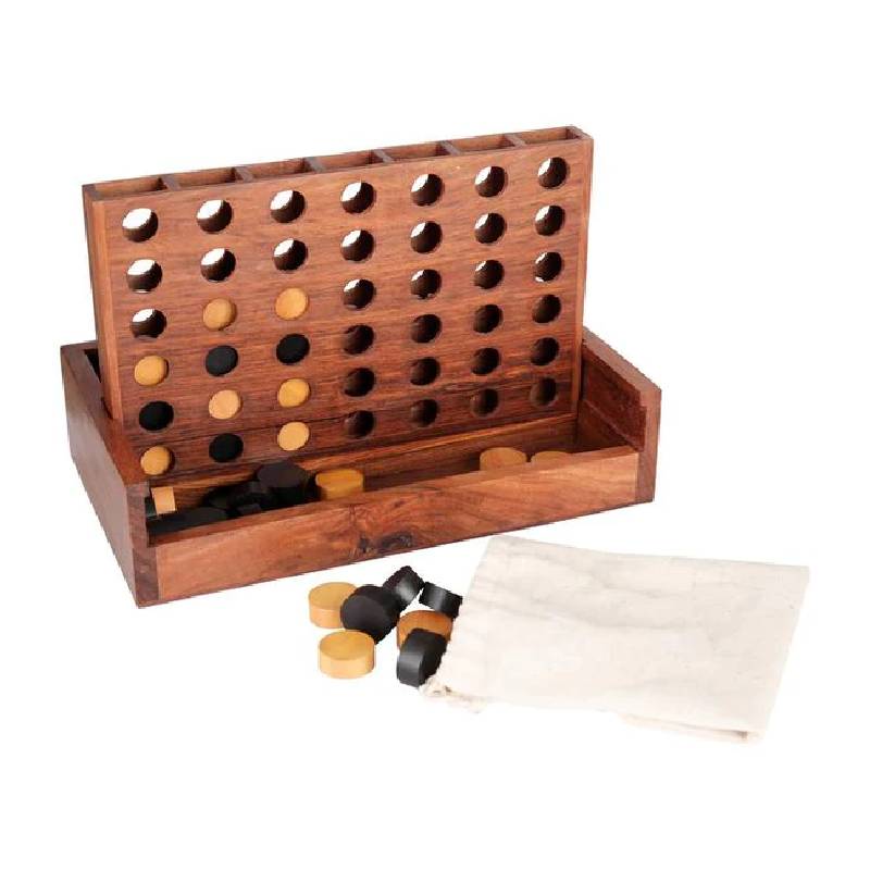 Wooden Connect For game - Wood Classic Family Game with Coins