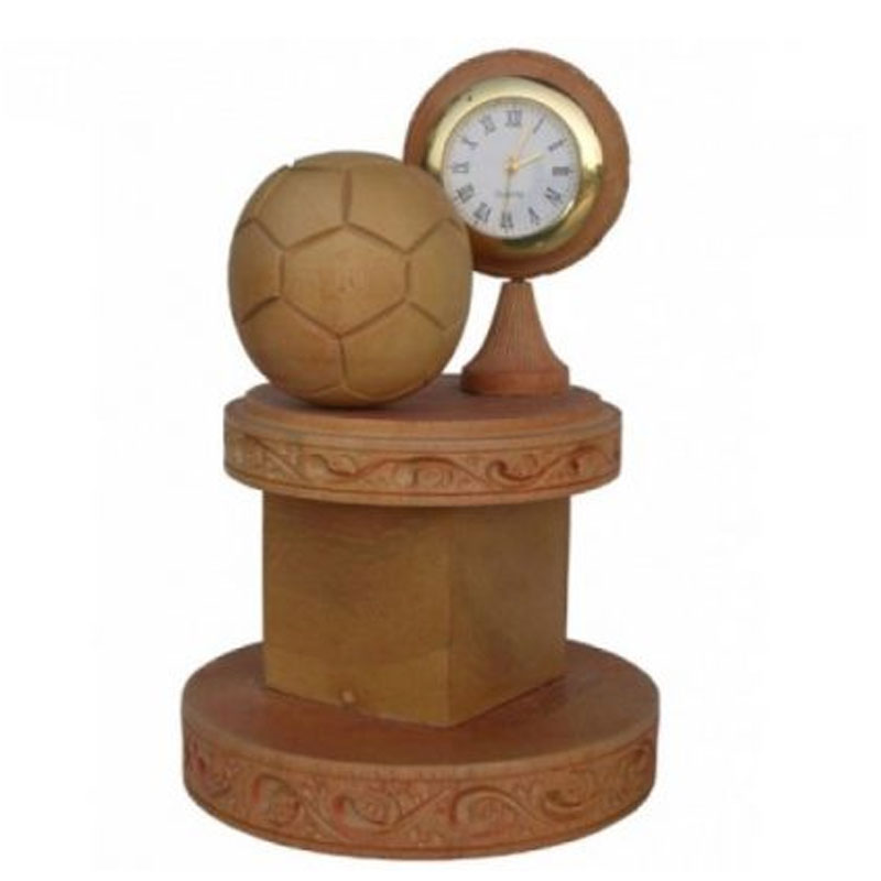 Wooden Football Trophy Clock