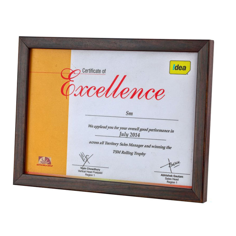 Wooden Frame Certificate