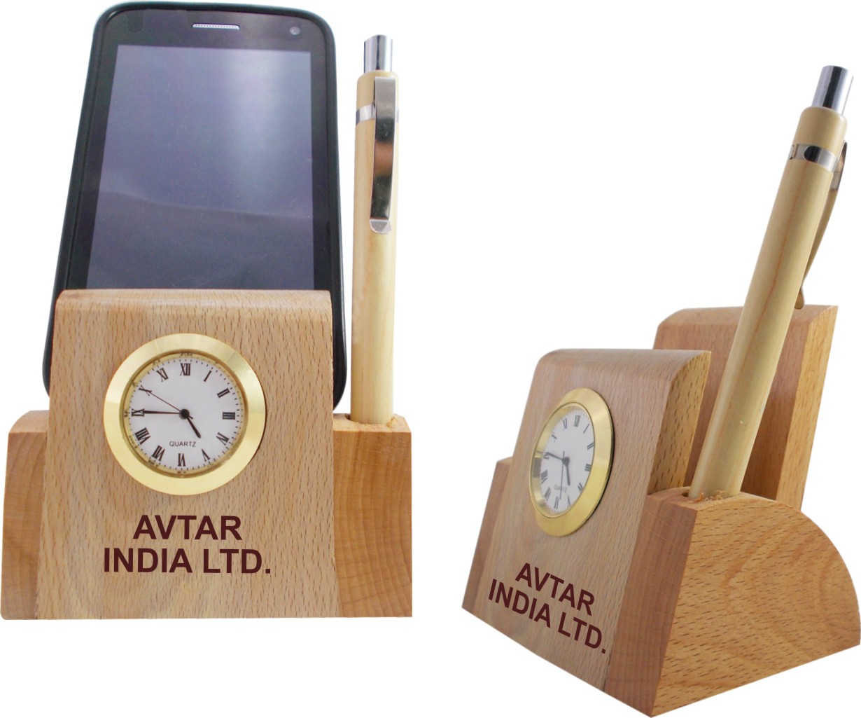 Mobile and Pen Stand with Clock
