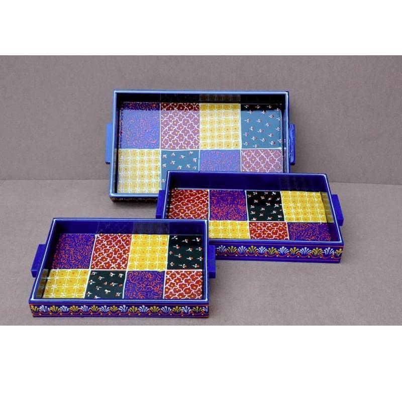 Handicraft Serving Tray - Set of 3