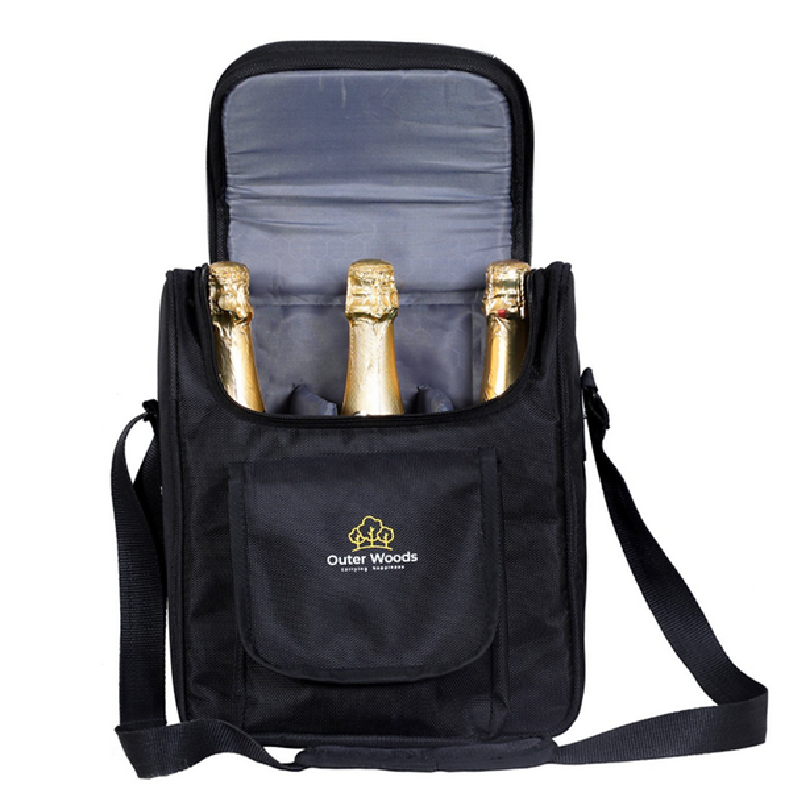 Outer Woods Insulated 3 Bottle Cooler Bag - Black