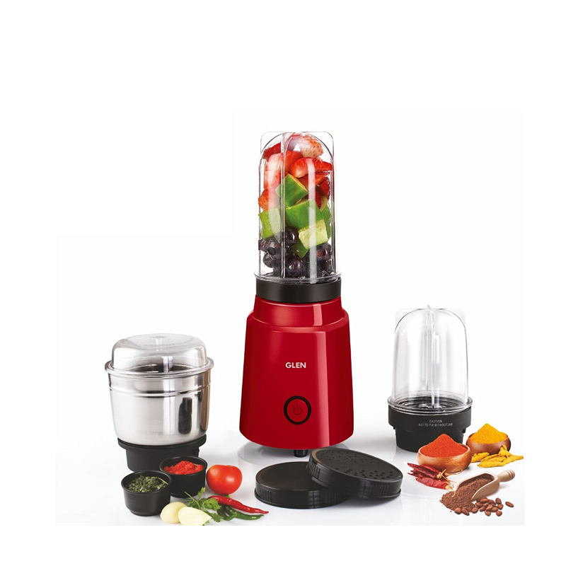 Glen 4048 Active Blender Grinder 350 W Red with 3 Interchangeable Jars