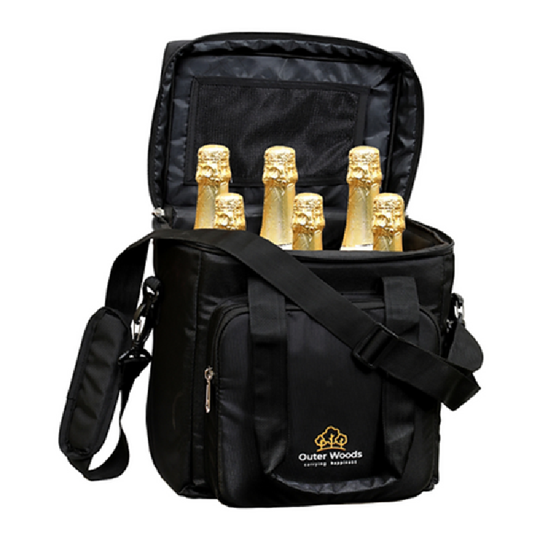 Outer Woods Insulated 6 Bottle Cooler Bag - Black