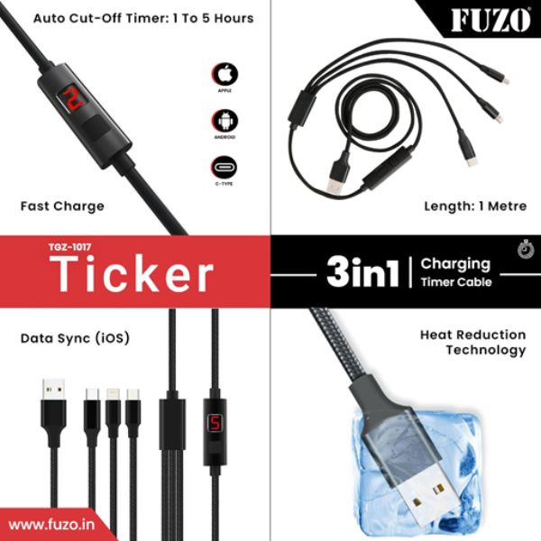 3 in 1 Charging Timer Cable