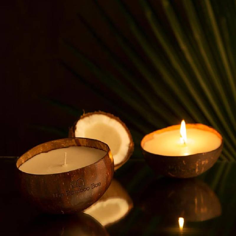 Soy Wax Candle - Natural Coconut Shell Candle - Organic and Toxic Free