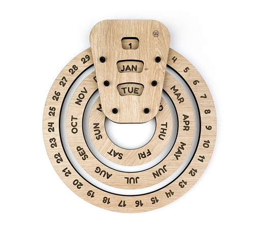 Wooden Rotating Circular Perpetual Calendar